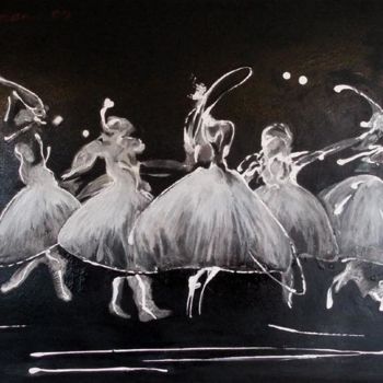 Pintura intitulada "Le ballet de danse…" por Marion Rudermann, Obras de arte originais, Óleo