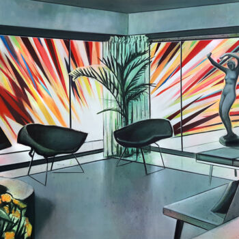 Malerei mit dem Titel "Interior" von Rudi Cotroneo, Original-Kunstwerk, Öl