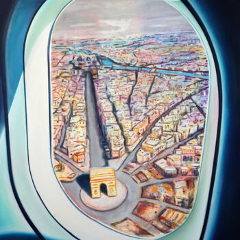 Malerei mit dem Titel "Paris" von Rudi Cotroneo, Original-Kunstwerk, Öl