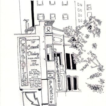 Drawing titled "New-York - Coppola's" by Rudy Dissler, Original Artwork, Ink