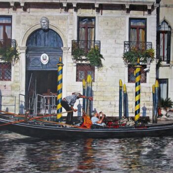 Malerei mit dem Titel "Venezia 15, Palazzo…" von Rüdiger Eggers, Original-Kunstwerk, Aquarell