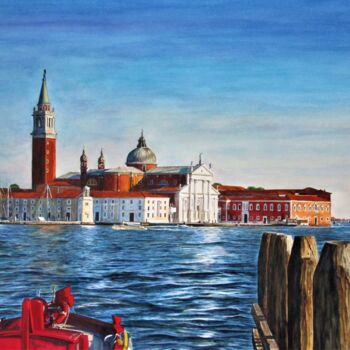 Malerei mit dem Titel "Venezia 12 "San Gio…" von Rüdiger Eggers, Original-Kunstwerk, Aquarell