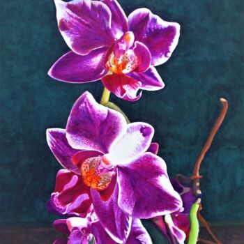 Pintura intitulada "Orchideen 2" por Rüdiger Eggers, Obras de arte originais, Aquarela