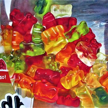 Painting titled ""Tasty unhealthy go…" by Rüdiger Eggers, Original Artwork, Watercolor
