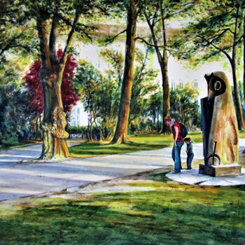 Malerei mit dem Titel "Schrevenpark 49, Ki…" von Rüdiger Eggers, Original-Kunstwerk, Aquarell