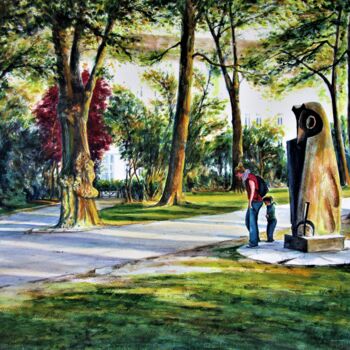 Painting titled "Schrevenpark 49, Ki…" by Rüdiger Eggers, Original Artwork, Watercolor