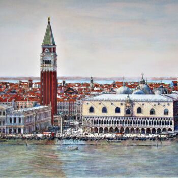 Pintura intitulada "Venezia 19" por Rüdiger Eggers, Obras de arte originais, Aquarela