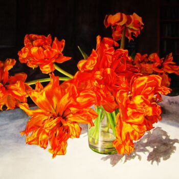 Malerei mit dem Titel "Blumen 3/ Lebensstu…" von Rüdiger Eggers, Original-Kunstwerk, Aquarell