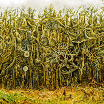 Digitale Kunst mit dem Titel "Sacred Corn Field" von Rüdiger Geisler, Original-Kunstwerk, Digitale Malerei