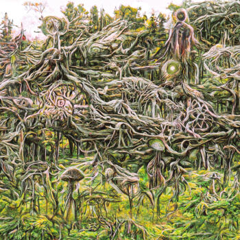 Arts numériques intitulée "Sacred Forest" par Rüdiger Geisler, Œuvre d'art originale, Peinture numérique