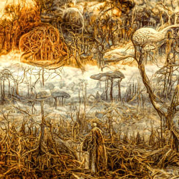 Digital Arts titled "Sacred Forest - The…" by Rüdiger Geisler, Original Artwork, Digital Painting