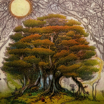 Digital Arts titled "Holy Tree" by Rüdiger Geisler, Original Artwork, Digital Painting