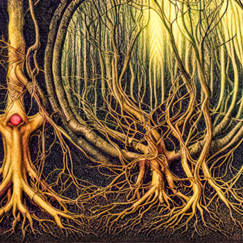 제목이 "Roots and Branches"인 디지털 아트 Rüdiger Geisler로, 원작, 디지털 페인팅