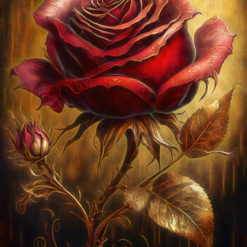 「A rose is a rose is…」というタイトルのデジタルアーツ Rüdiger Geislerによって, オリジナルのアートワーク, デジタル絵画