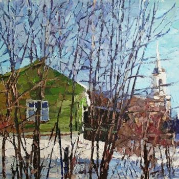Картина под названием "Суздаль. Зима" - Mikhail Rudnik, Подлинное произведение искусства, Масло