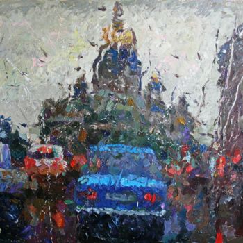 Schilderij getiteld "«Rain»" door Mikhail Rudnik, Origineel Kunstwerk, Olie