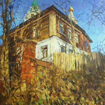 Peinture intitulée "Осенний уголок" par Mikhail Rudnik, Œuvre d'art originale, Huile Monté sur Châssis en bois