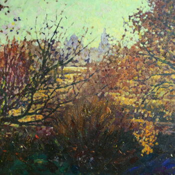 Картина под названием "Осень в Боголюбово" - Mikhail Rudnik, Подлинное произведение искусства, Масло