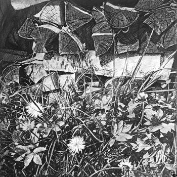 Картина под названием "Дрова" - Mikhail Rudnik, Подлинное произведение искусства, Древесный уголь
