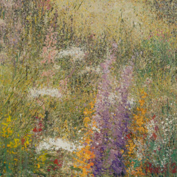 Painting titled "marécage en fleur" by Rudolf Otto, Original Artwork, Acrylic