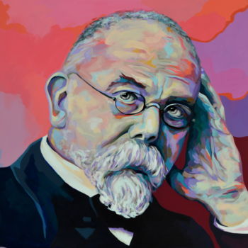 Malerei mit dem Titel "Robert Koch" von Rudolf Rox, Original-Kunstwerk, Acryl