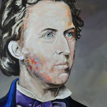 绘画 标题为“F. Chopin” 由Rudolf Rox, 原创艺术品, 丙烯