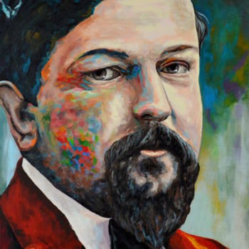 Painting titled "C. Debussy" by Rudolf Rox, Original Artwork, Acrylic