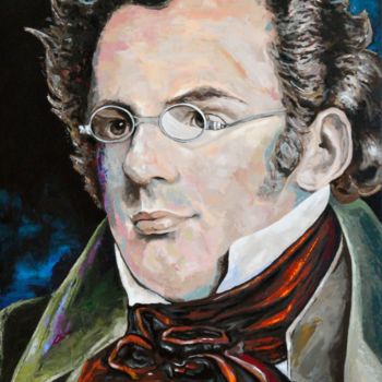 Peinture intitulée "Franz Schubert" par Rudolf Rox, Œuvre d'art originale, Acrylique