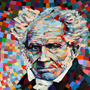 Painting titled "Schopenhauer" by Rudolf Rox, Original Artwork, Acrylic