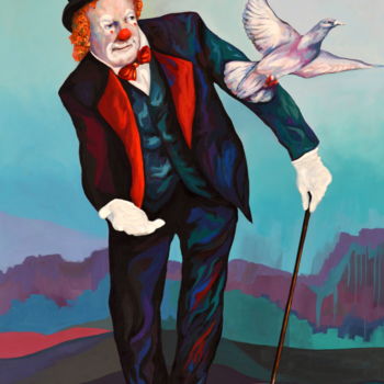 Malerei mit dem Titel "Fly" von Rudolf Rox, Original-Kunstwerk, Acryl