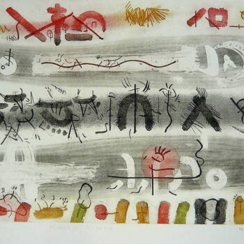 Incisioni, stampe intitolato "Flow of life (Plynu…" da Rudolf Suran, Opera d'arte originale, Acquaforte