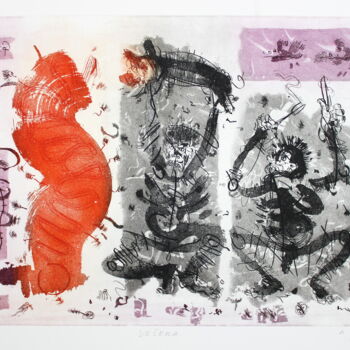 Obrazy i ryciny zatytułowany „Dinner(cycle of tho…” autorstwa Rudolf Suran, Oryginalna praca, Akwaforta