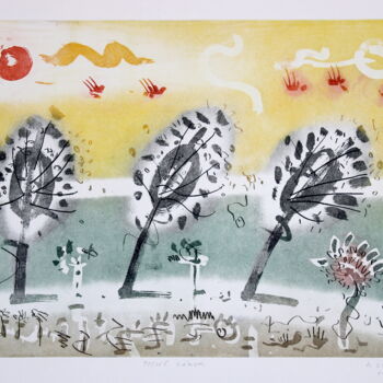 Отпечатки и Гравюры под названием "Silent breeze(cycle…" - Rudolf Suran, Подлинное произведение искусства, Травление