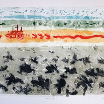 Отпечатки и Гравюры под названием "Ravens(cycle of tho…" - Rudolf Suran, Подлинное произведение искусства, Травление