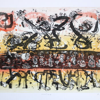 Отпечатки и Гравюры под названием "Feast.(cycle of tho…" - Rudolf Suran, Подлинное произведение искусства, Травление