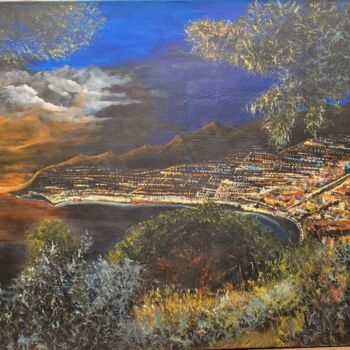 Pittura intitolato "La baie de San-Remo" da Rudy Koolen, Opera d'arte originale, Acrilico