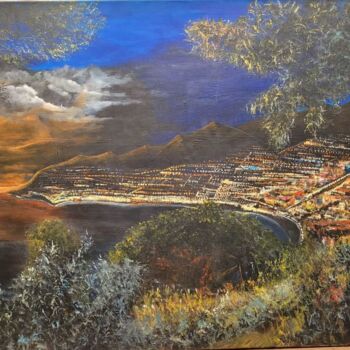 Peinture intitulée "La baie de San-Remo" par Rudy Koolen, Œuvre d'art originale, Acrylique