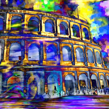Digitale Kunst getiteld "Colosseo" door Rudy L. Henderson, Origineel Kunstwerk, Digitale collage