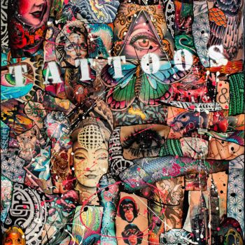 Collages titled "tattoo-art-majeur-2…" by Stephanie Ruiz, Original Artwork