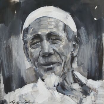 Painting titled "KH MAIMUN ZUBAIR" by Muh Ilyas Ruhiyat Artist, Original Artwork, Acrylic