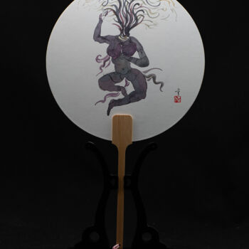 Pittura intitolato "Dancer of the Bodhi…" da Rui Wang, Opera d'arte originale, Acquarello
