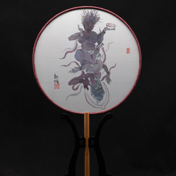 Pittura intitolato "Gemini Buddha——2" da Rui Wang, Opera d'arte originale, Acquarello