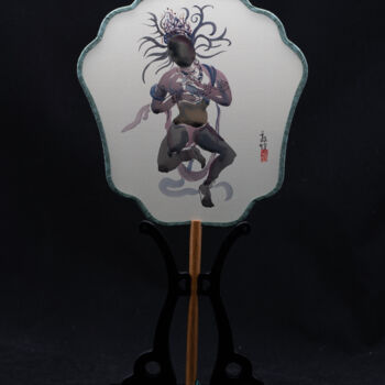 Pintura titulada "Dancer of the Bodhi…" por Rui Wang, Obra de arte original, Acuarela