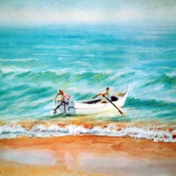 Schilderij getiteld "Regresso ao Mar - A…" door Rui Albuquerque, Origineel Kunstwerk, Olie