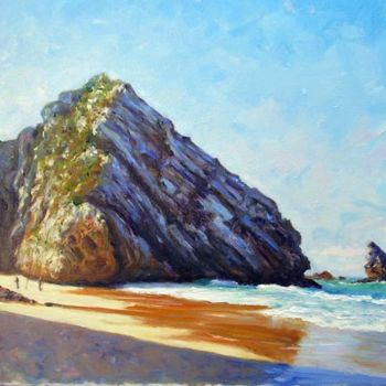 Pintura intitulada "Praia da Adraga - ó…" por Rui Albuquerque, Obras de arte originais, Óleo