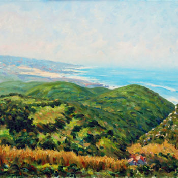 Pintura titulada "Vista sobre o Guinc…" por Rui Albuquerque, Obra de arte original, Oleo
