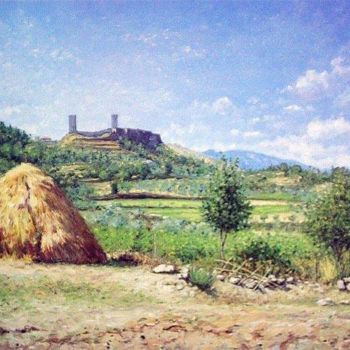 Painting titled "Castelo de Linhares…" by Rui Albuquerque, Original Artwork