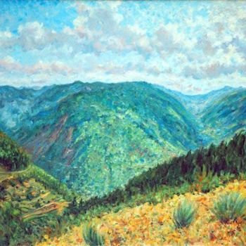 Pintura titulada "Majestosa Serra - ó…" por Rui Albuquerque, Obra de arte original