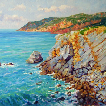 Painting titled "Rochedos - Guincho…" by Rui Albuquerque, Original Artwork, Oil