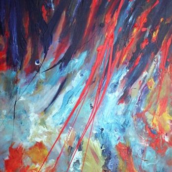 Malarstwo zatytułowany „" Ice on Fire" - Ac…” autorstwa Rui Albuquerque, Oryginalna praca, Olej